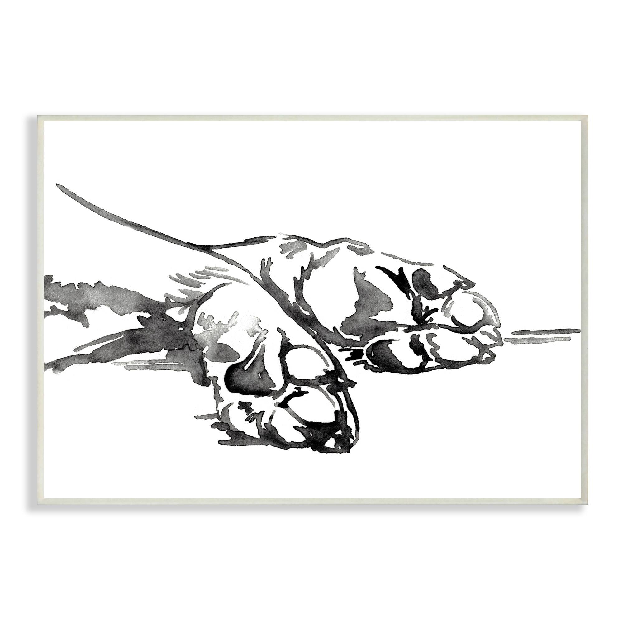 Stupell Industries Pet Animal Paws Minimal Ink Linework Wall Plaque